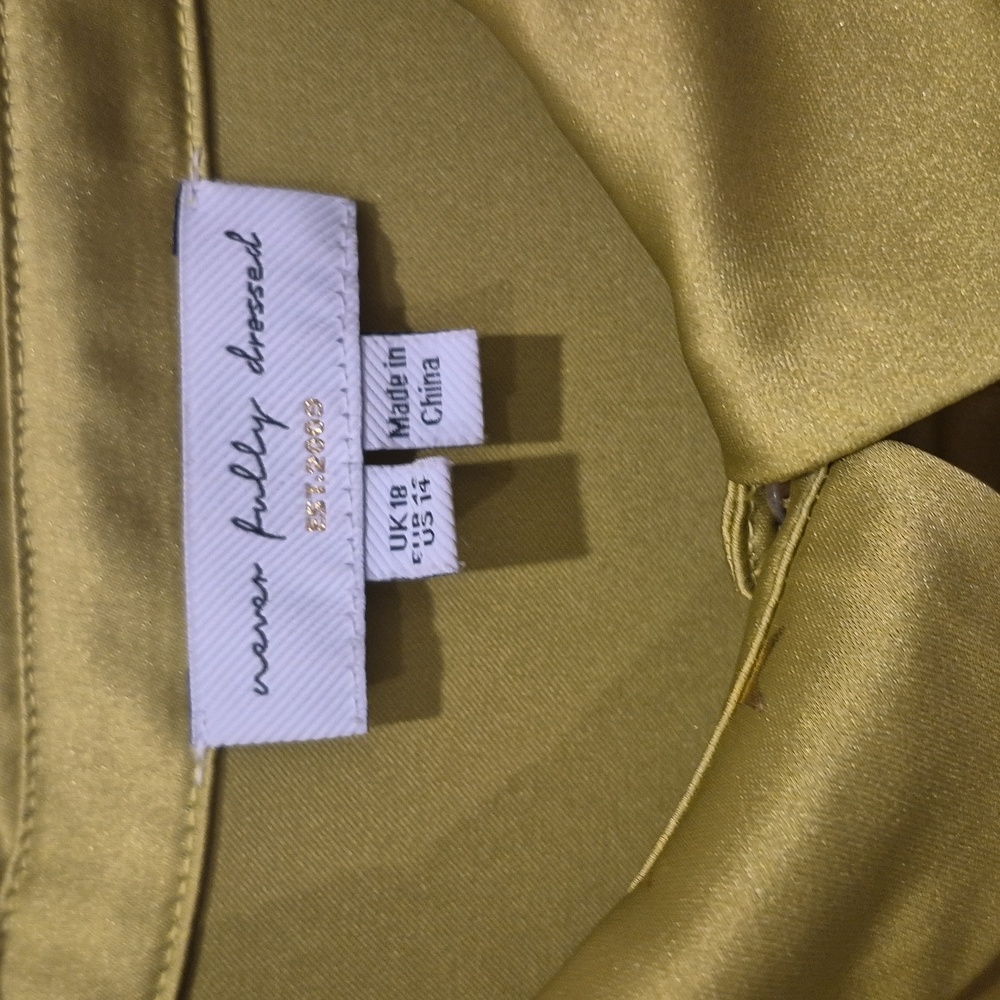 Never Fully Dressed Olive Button-Down Shirt Size 14 XL - Picture 3 of 9